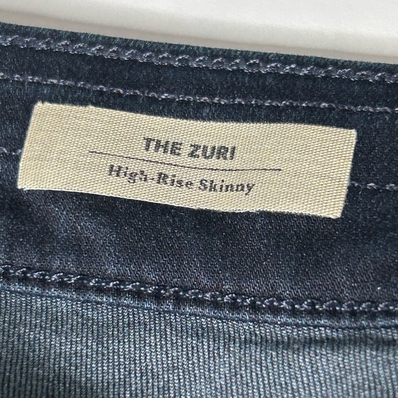 AG Adriano Goldschmied Zuri Moto Zipper High-Rise Skinny Blue Jeans Sz 27 New - Picture 13 of 16